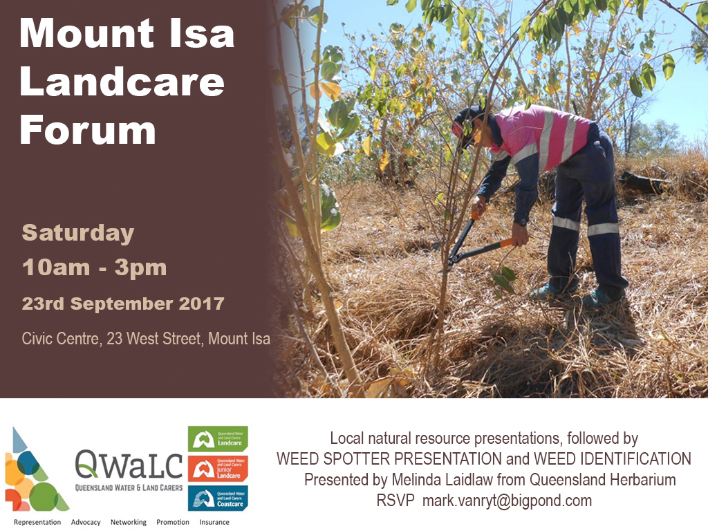 Mount Isa Landcare Forum Saturday 23rd September | Queensland Water & Land Carers